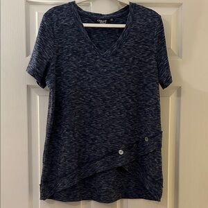 V-Neck Short Sleeve Top - Navy
